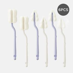 Moyuum Long Curve Sponge Bottle & Nipple Brush 6p