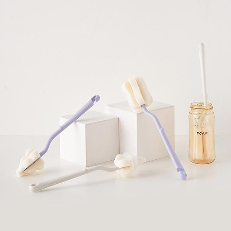 Moyuum Long Curve Sponge Bottle & Nipple Brush 6p