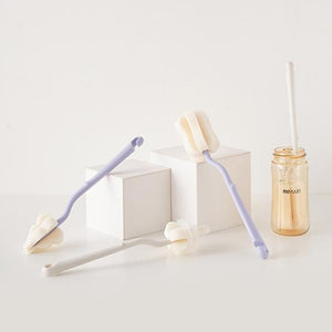 Moyuum Long Curve Sponge Bottle & Nipple Brush 6p