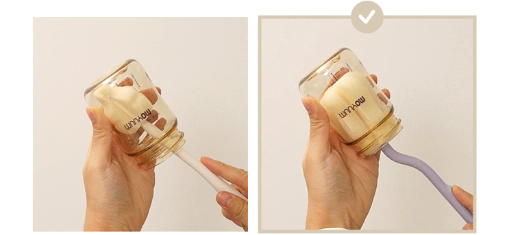 Moyuum Long Curve Sponge Bottle & Nipple Brush 6p