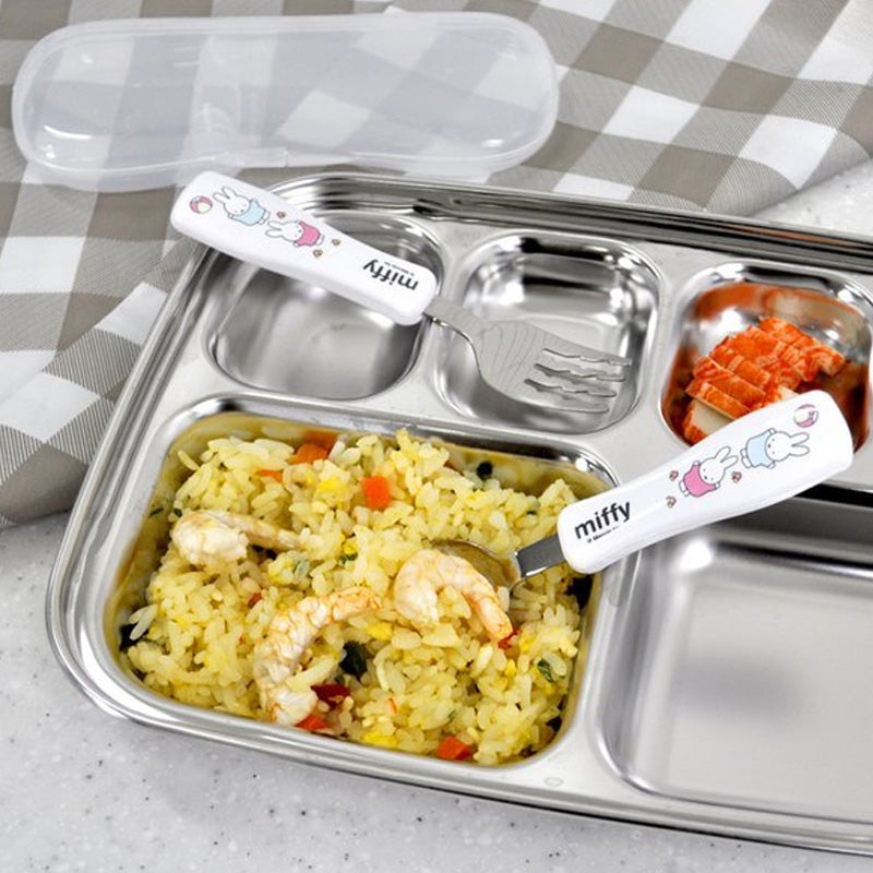 Miffy Kids Stainless Steel Spoon and Fork Set with Travel Case