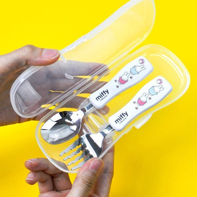 Miffy Kids Stainless Steel Spoon and Fork Set with Travel Case