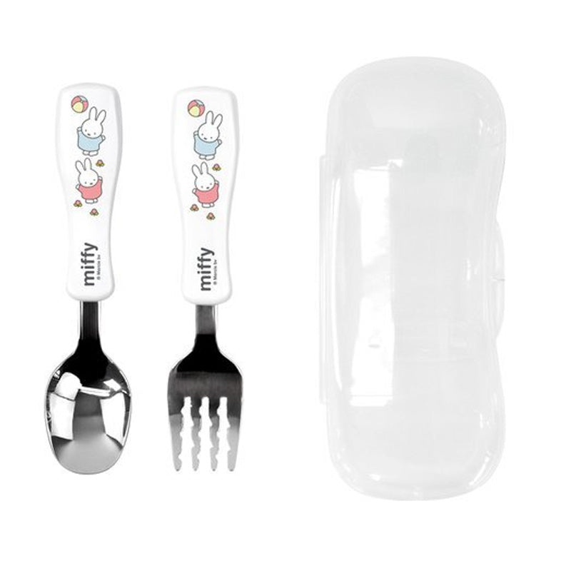Miffy Kids Stainless Steel Spoon and Fork Set with Travel Case