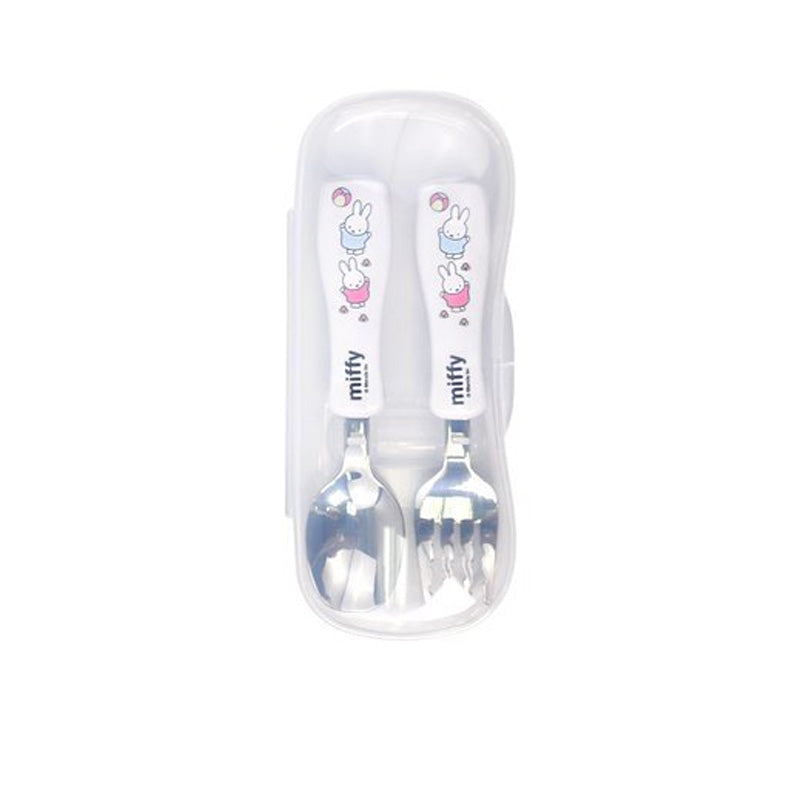 Miffy Kids Stainless Steel Spoon and Fork Set with Travel Case