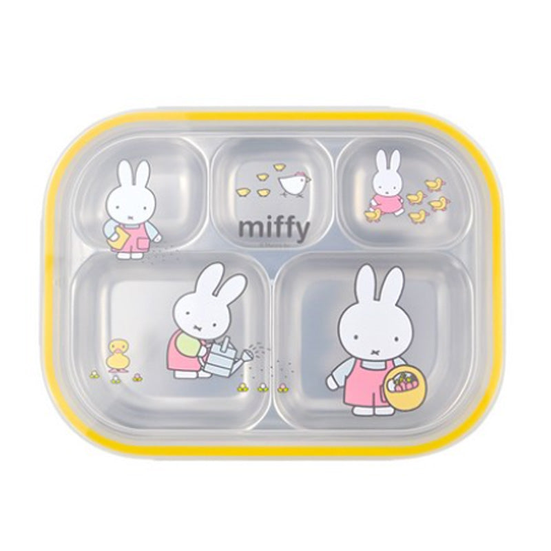 Miffy Pastel Stainless Steel 5-Compartment Bento Tray with Lid