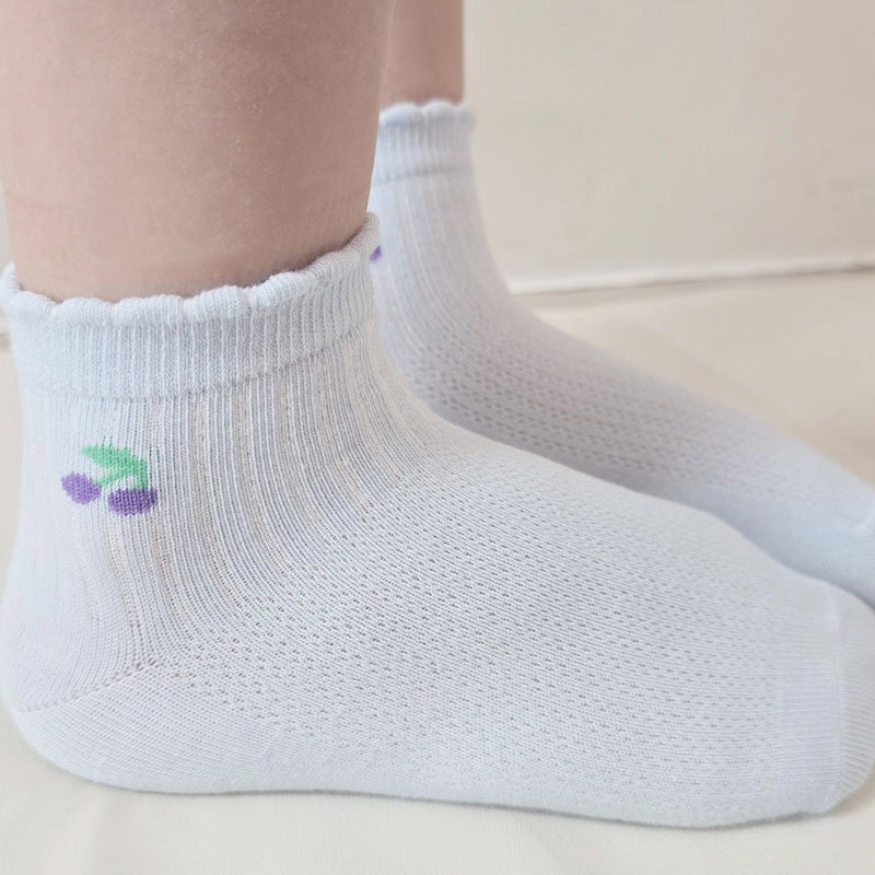 Korean Kids Mitz Tiny Floral Ankle Socks 5-Pair Set