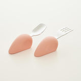 Moyuum Silicone Self-Feeding Heart Spoon & Fork Set