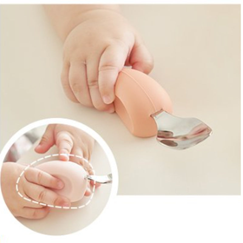 Moyuum Silicone Self-Feeding Heart Spoon & Fork Set