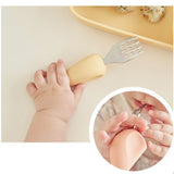 Moyuum Silicone Self-Feeding Heart Spoon & Fork Set