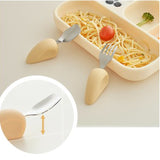 Moyuum Silicone Self-Feeding Heart Spoon & Fork Set