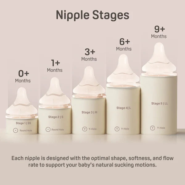 Pigeon Silicone Nipple (M) 3+ Months, 4 pack