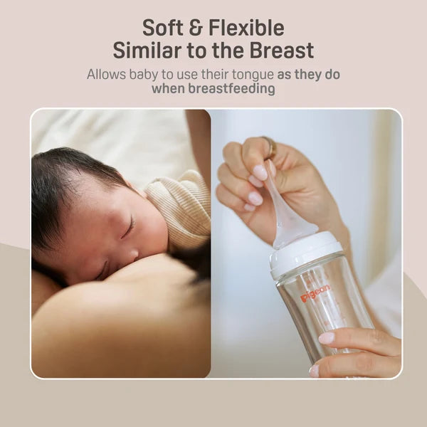 Pigeon Silicone Nipple (S) 1+ Months, 4 pack