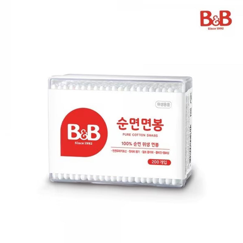 B&B Premium Cotton Swabs For Baby (Square) 200P