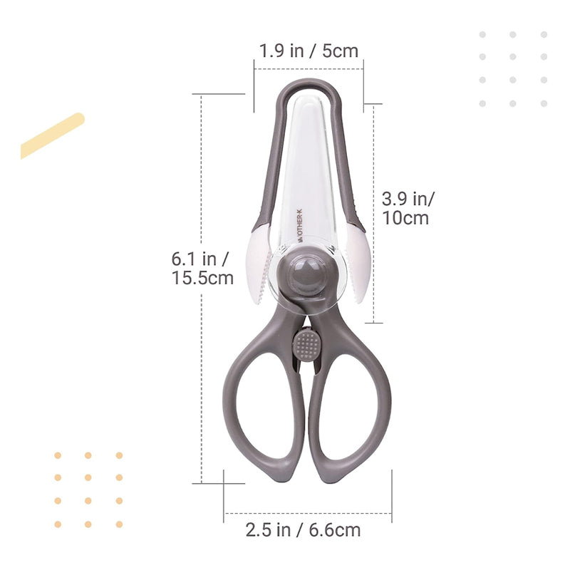 Mother-K Portable Ceramic Scissors with Tong Set