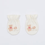 Korean Pretzel Bear Newborn Gift Set (Baby Hat, Kimono Top, Mittens, and Swaddle)