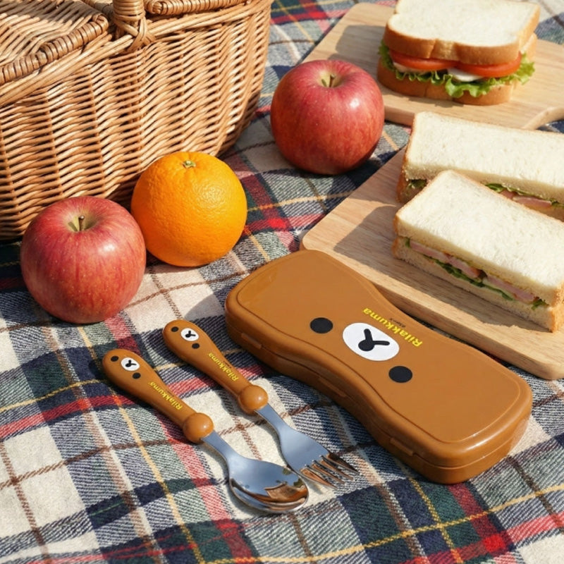 Rilakkuma Kids Spoon & Fork Set with Case – Bebeang Baby
