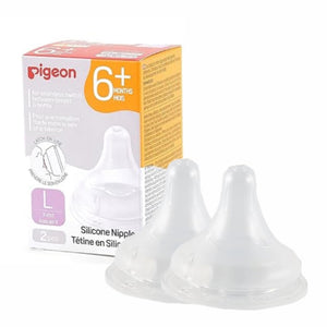 Pigeon Silicone Nipple (L), 6+ Months, 2 pack