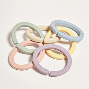 Mother-K Silicone Teether Ring 6p Pastel