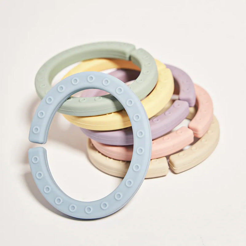 Mother-K Silicone Teether Ring 6p Pastel