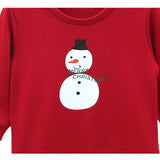 Snow Man Red Baby Top and Bottom