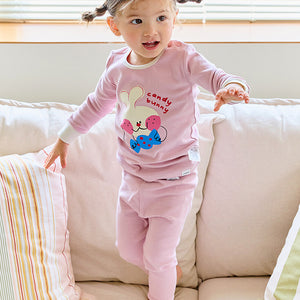 Spandex Brushed Fabric pajamas set-Candy Bunny