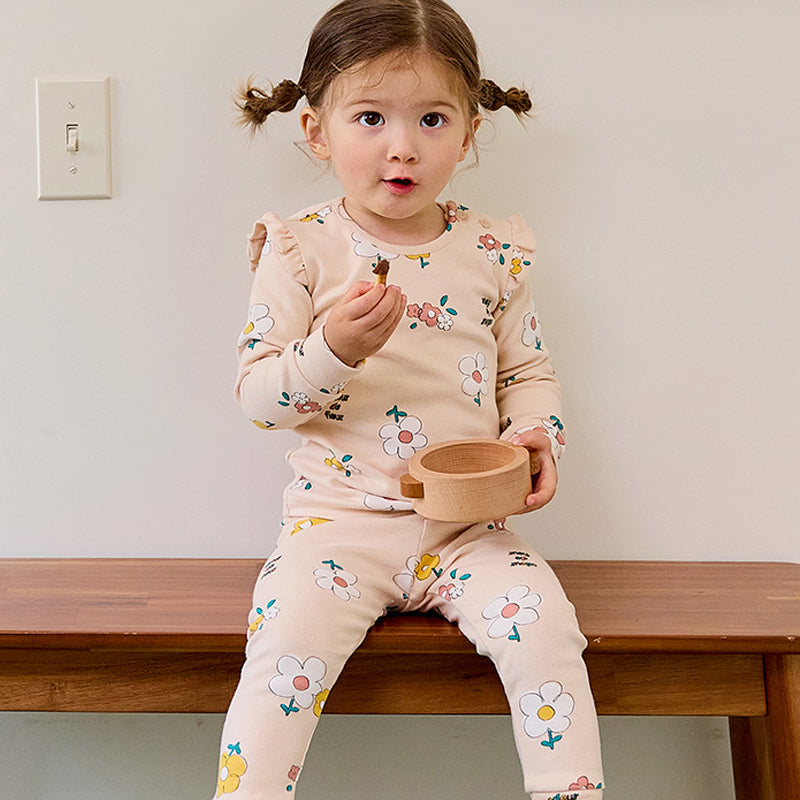 Spandex Brushed Fabric pajamas set-Flowerli