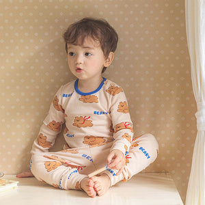 Spandex Brushed Fabric Pajamas Set-Flying Bear