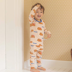 Spandex Brushed Fabric Pajamas Set-Flying Bear
