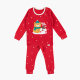 Spandex Brushed Fabric Pajamas Set-Let's Snow