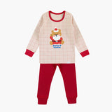 Spandex Brushed Fabric Pajamas Set-Santa Coming