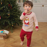 Spandex Brushed Fabric Pajamas Set-Santa Coming