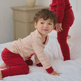 Spandex Brushed Fabric Pajamas Set-Santa Coming