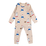 Spandex Brushed Fabric pajamas set-Snow Man