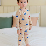 Spandex Brushed Fabric pajamas set-Snow Man