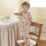 Spandex Brushed Fabric Pajamas Set-Sponge Lamb