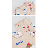 Spandex Brushed Fabric Pajamas Set-Sponge Lamb