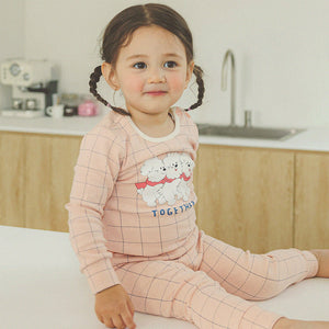 Spandex Brushed Fabric Pajamas Set-Together