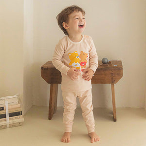 Spandex Brushed Fabric Pajamas Set-Happy Bear
