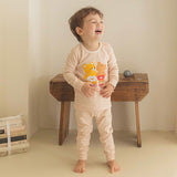 Spandex Brushed Fabric Pajamas Set-Happy Bear