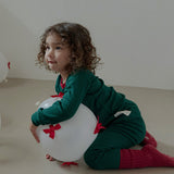 Spandex Ribbed Fabric Pajamas Set-Kuma Green