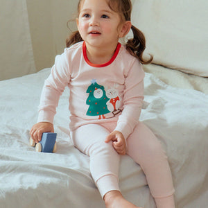 Spandex Brushed Fabric Pajamas Set-Tree