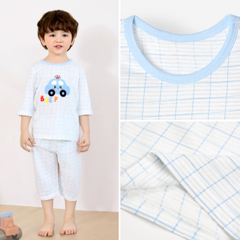 Korean Summer Short Shirt Pajamas Set-Beep