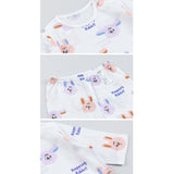 Summer Short Shirt Cotton Cool Mesh Pajamas Set - Hopping Rabbit