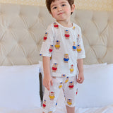 Kids Summer Short Shirt Cotton Cool Mesh Pajamas Set - Jelly Bear