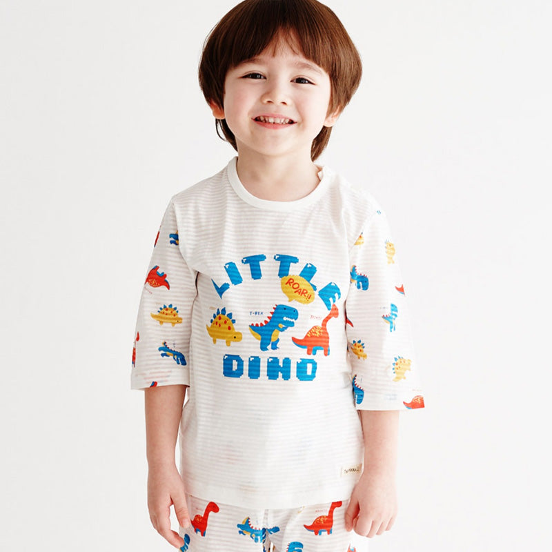 Korean Summer Short Shirt Pajamas Set-Little Dino