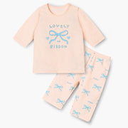 Korean Summer Short Shirt Pajamas Set-Lovely Ribbon