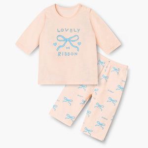 Korean Summer Short Shirt Pajamas Set-Lovely Ribbon