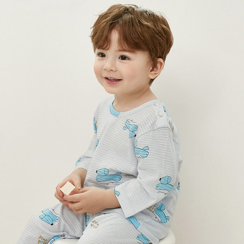 Korean Summer Short Shirt Pajamas Set-Sleepy Puppy