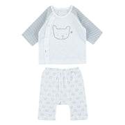 Kids Summer Short Shirt Cotton Cool Mesh Pajamas Set - Soft Bear