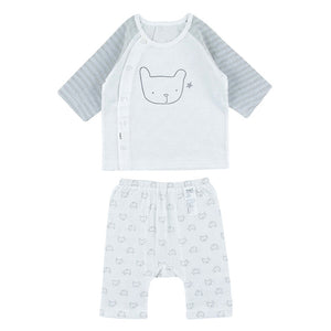 Kids Summer Short Shirt Cotton Cool Mesh Pajamas Set - Soft Bear